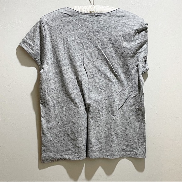 MOS MOSH Women’s Heathered Gray Embellished V-Neck Margaret Tee - Picture 2 of 7